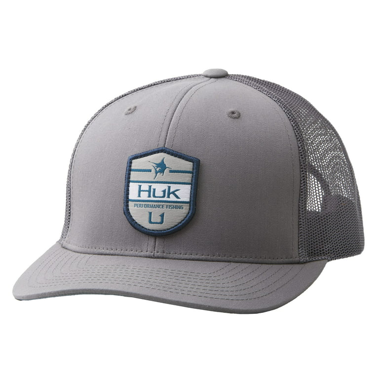 Huk Men's Shield Trucker Hat Sharkskin 