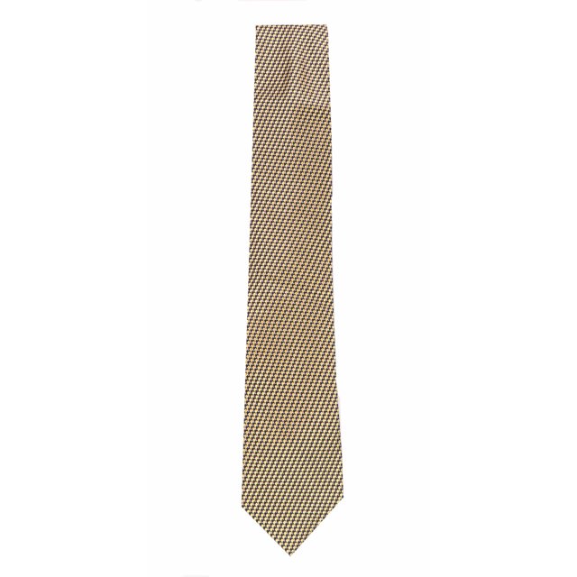 Zegna Men's Yellow Micro Check Italian Silk Necktie Neck Gaiter - One Size