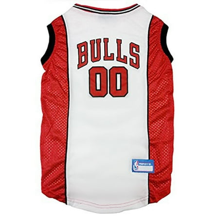Pets First NBA Chicago Bulls Licensed Pet Basketball Jersey 4 sizes. Mesh/Satin Dog/Cat Outfit