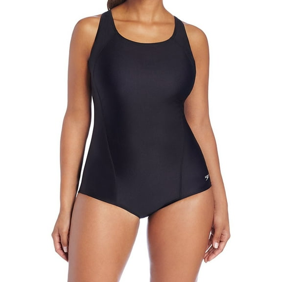 speedo Women s Swimsuit One Piece PowerFlex Princess Seam Ultraback Conservative Cut speedo Black 24