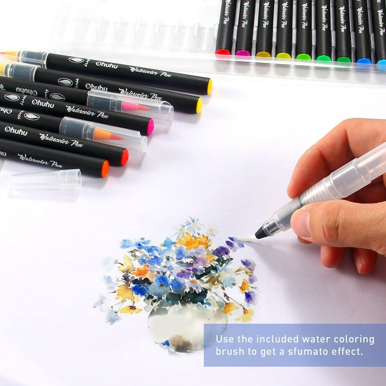 Ohuhu Watercolor Brush Markers Pen- Testing and demo 