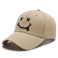 thumbnail image 5 of Versión coreana de gorra de béisbol para deportes al aire libre, gorra informal de pareja de Joker con bordado de sarga de algodón y cara sonriente, 5 of 5