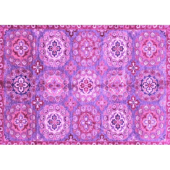 Ahgly Company Indoor Rectangle Abstract Purple Modern Area Rugs, 4' x 6'