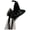 Black, variant on Women Velvet Tall Pointed Party Hat Gradient Organza Bow Ribbon Sheer Streamer Headwear