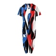 thumbnail image 5 of Rompers for Women Summer Wide Leg National Flag V-Neck Short Sleeve Rompers,Rompers Fashion Jumpsuits With Pockets Shorts, 5 of 5