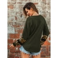 thumbnail image 4 of Women's Classic Fit Lightweight Long-Sleeve V-Neck Sweater With Leopard Print, 4 of 5