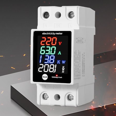 Homena 1PC Digital Display Voltage Current Power Factor Electricity Meter ZS-6035VAKW For Accurate Voltage Current Electrical Supplies