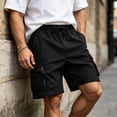 thumbnail image 6 of Satingcolo Men's Classic Outdoor Cargo Shorts with Pockets Versatile Plain Straight Leg Pants Summer Casual Workout Streetwear, 6 of 6