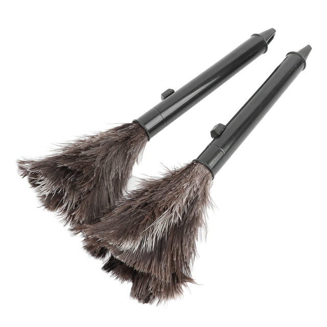 Plumero De Plumas De Avestruz, Plumero Retráctil De Largo De Alta Densidad, 2 Piezas De Longitud Ajustable, Portátil, Multifuncional Para Limpieza Del Hogar