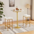 thumbnail image 4 of Industrial Bar Stools, Set of 2 PU Upholstered Breakfast Stools, Footrest, Easy Assembly, Bar Height Chair for Dining Room Kitchen Counter Bar, 4 of 6