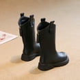 thumbnail image 4 of NOKIO Little Girls Riding Boots Mid Calf with Zipper, Leather Round Toe High Booties Non Slip Thick Sole, Comfortable Style Footwear Water-proof, 4 of 7
