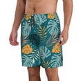 thumbnail image 2 of Kdxio Tropical Leaves Pattern Mens Casual Shorts - Drawstring Summer Beach Sports Shorts for Men, 2 of 9