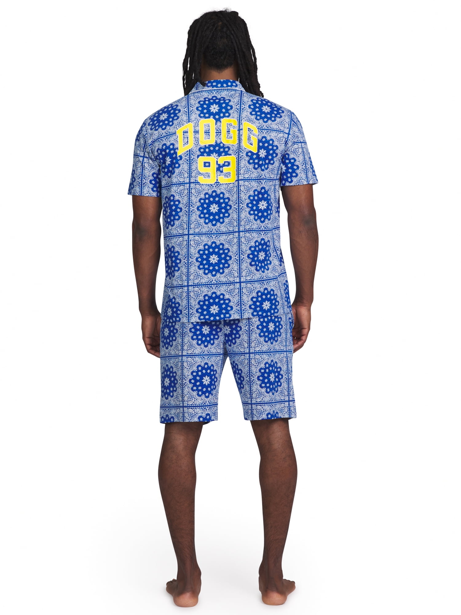 Dogg Supply by Snoop Dogg Men's Print Notch Collar Shirt and Shorts Pajama Set, 2-Piece