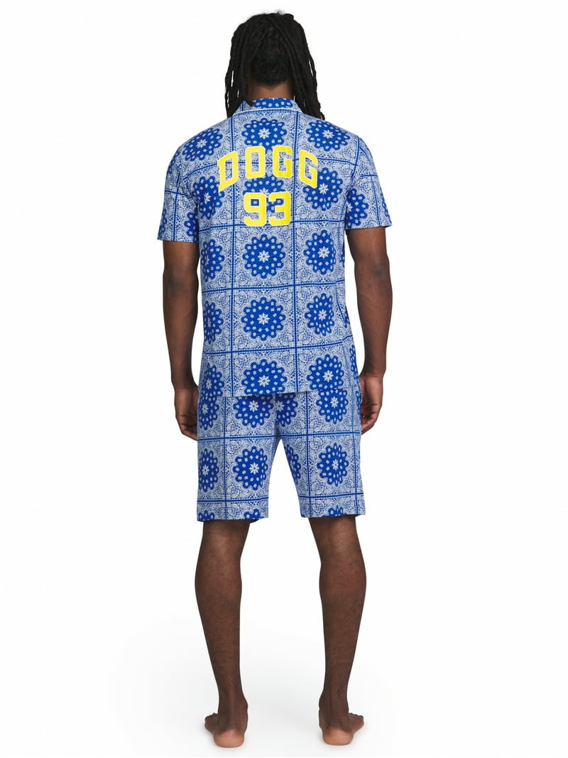 Dogg Supply by Snoop Dogg Men's Print Notch Collar Shirt and