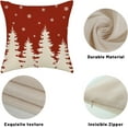 thumbnail image 3 of Christmas Pillow Covers 18x18 Inch 2 Pcs Red Orange Christmas Tree Snowflakes Decor Throw Pillows Winter Xmas Holiday Farmhouse Decorations Pillowcase Linen Cushion Cover for Couch Sofa, 3 of 6