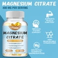 thumbnail image 3 of Magnesium Citrate 400mg - for Muscle, Bone, Nerve & Heart Health - High Absorption Magnesium Supplement - 120 Capsules, 3 of 5
