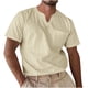 thumbnail image 2 of pstuiky Camisas de vestir de manga corta para hombre, Camisa informal de verano para hombre, de manga corta, color liso, con cuello en V y bolsillo camisetas de hombre xxl, 2 of 4