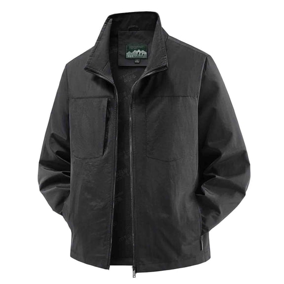 Jackets for Men, Men's Stand Collar Lightweight Casual Summer Jackets, Zip Front, Lightweight Multiple Pockets, Daily Wear Outdoor