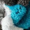 thumbnail image 3 of Well Woven Lolly Mika Retro Zig-Zag Pattern Teal Grey 7'10" x 9'10" 3D Texture Shag Area Rug, 3 of 7