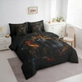 thumbnail image 3 of Manfei Tribal Black Cat Animal Twin Bedding Sets 7-Piece, Mystic Rustic Flower Plant Bedding Comforter Set, Teens Kids Child Reversible Sheet Sets, Lightweight Room Decor, 3 of 7