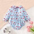 thumbnail image 4 of RMGVDSD My First Christmas Baby Girl Outfit Cute Printed Long Sleeve Bubble Romper Peter Pan Collar Bodysuit Infant Bodysuits Onesies 3-6 Months, 4 of 7