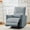 Grey, variant on Kicctian Swivel Rocking Recliner Chair, Manual Glider Single Sofa with High Back & Lumbar Support, Padded Armrests, Upholstered Faux Leather Rocker Recliner for Living Room, Bedroom,Black