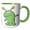 Green/White, variant on 3drose, Goofy Three-eyed Green Monster Cartoon, 15oz Two-tone Green Mug