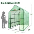 thumbnail image 3 of ZENY Walk In Greenhouse 3 Tier 8 Wired Shelves Portable PE Mesh Plant House 57x57x77 Green, 3 of 10