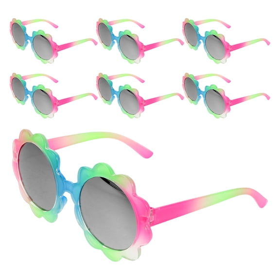 ELAYARD Toddler Girls Sunflower Sunglasses 7pcs Set UV Lightweight Multi-Color PC Material