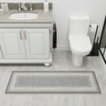 thumbnail image 4 of Ottomanson Border Bathroom Runner Rug 20" x 53" - Non Slip Low Pile Carpet, Light Gray, 4 of 14