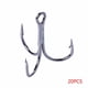 thumbnail image 5 of Eigraketly 20 piezas 3 garras 4 #6 #8 #10 # anzuelos de pesca volcados de Metal de curva redonda fuerte y afilada para atún al aire libre Triple púas de Type2 NO2, 5 of 6
