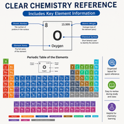Periodic Table of Elements Poster, Color-Coded Chemistry Classroom Chart, Science Educational Wall Decor, 19.7 x 27.6 Inch