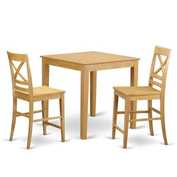 Counter Height Pub Table & 2 Chairs, Oak