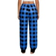 thumbnail image 6 of Htigea Women Pajama Pants Comfy Pj Bottom with Pockets Stretch Plaid Sleepwear Today Deals Blue,M, 6 of 6