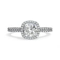 thumbnail image 2 of IGI Certified Lab Grown Diamond Engagement Ring | Center 7MM Cushion Cut Halo Solitaire Anniversary Wedding Rings For Women In 18K Solid White Gold | F-G, VS-SI Quality (2.10 Ctw) Ring Size-10, 2 of 7
