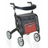 Let's Shop Rollator, Four Wheel Portable Walker with Storage Bag, Black
