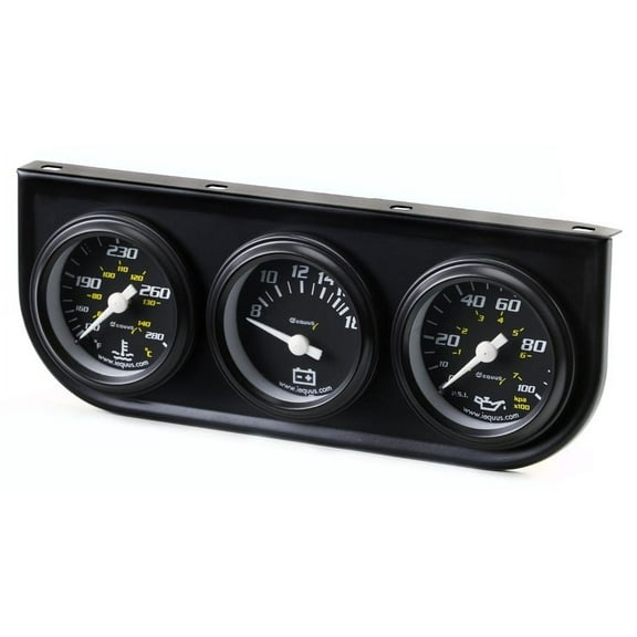 Equus Volt Triple Gauge Kit Automotive Specialty Parts, Black