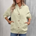 thumbnail image 2 of Yokua Corduroy Jackets for Women Button Down Bomber Jacket Stand Collared Long Sleeve Varsity Y2k Stylish Casual, 2 of 8