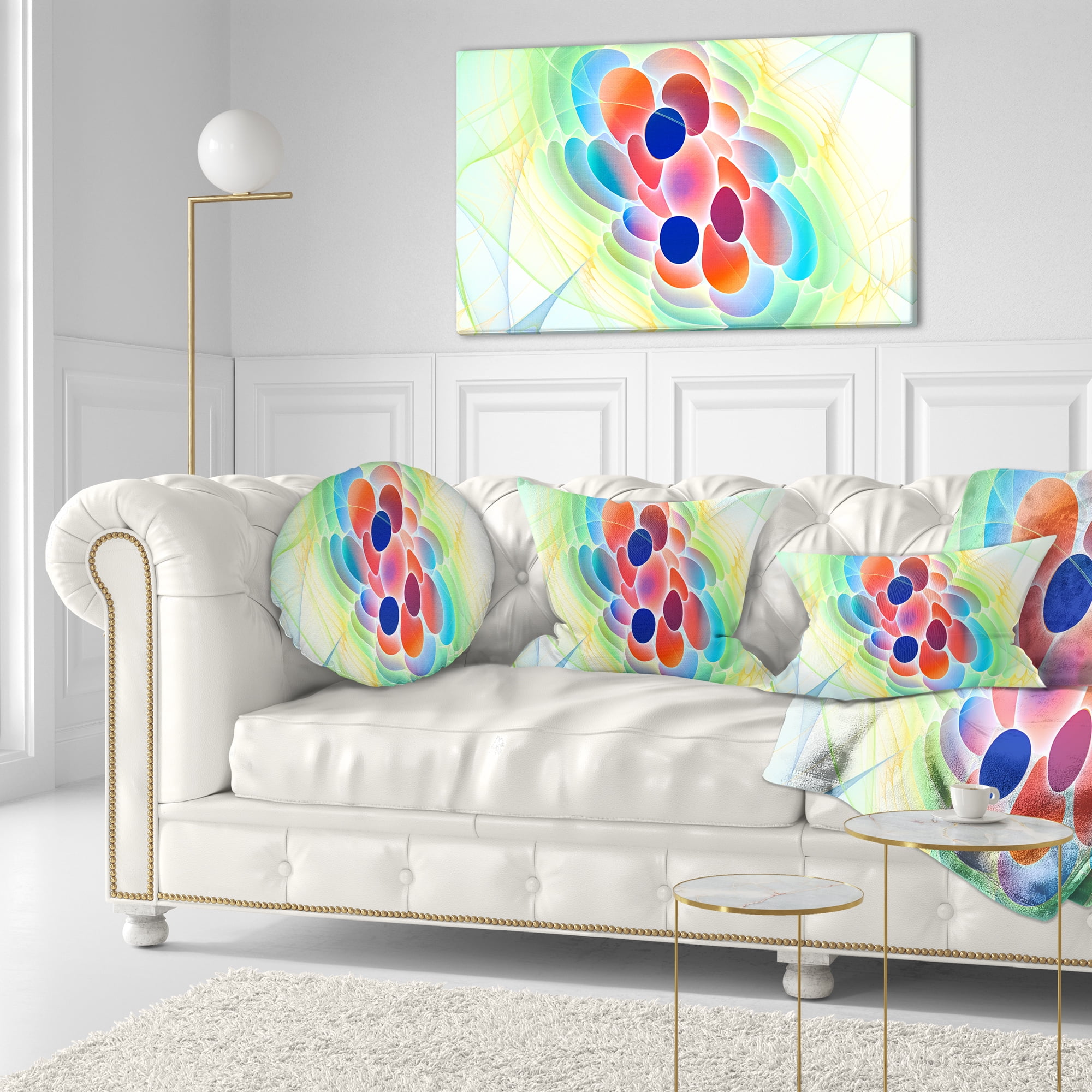 Designart Fractal Virus under Microscope - Abstract Throw Pillow - 12x20