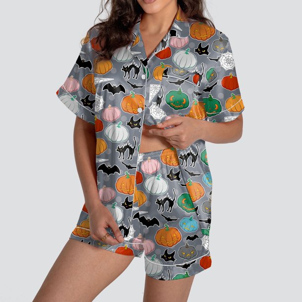 MKLEKYY Pijama Corto De Dos Piezas Para Mujer, Conjunto De Pantalones Cortos De Manga Corta Con Cuello En V