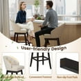 thumbnail image 4 of Gymax Mid Century Upholstered Bar Stools Set of 2 31'' Swivel Bar Height Bar Stools with Button-tufted Back, 4 of 6