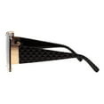 thumbnail image 4 of Women's Sunglasses Studded Oversized Square Mono Lens Fashion UV400 Black, Smoke, 4 of 5