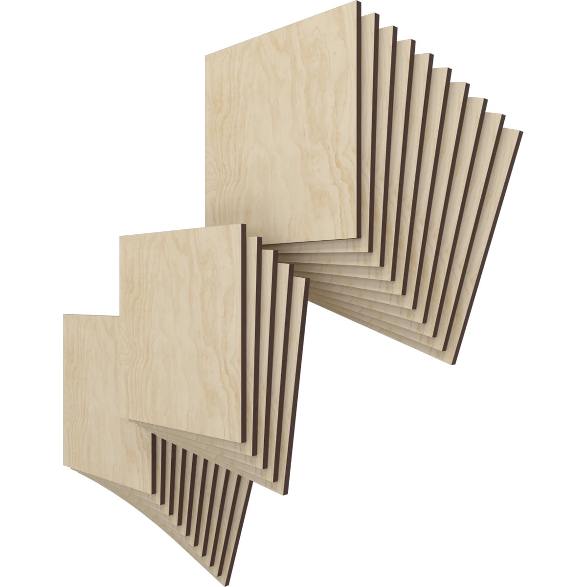 Ekena Millwork 11 3/4"W x 11 3/4"H x 3/8"T Wood Hobby Boards, Birch (25-Pack)