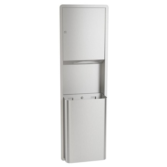 Bradley 234-0000 Bradex Paper Towel Dispenser & Waste Receptacle Recessed - Satin