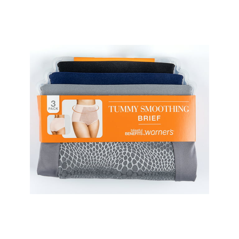 Warners Blissful Benefits Tummy-Smoothing Microfiber Hipster 3-Pack RU5023W  