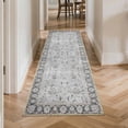 thumbnail image 3 of Washable Runner Rug 2x6 ft Non-Slip Soft Low-Profile Microfiber Farmhouse Distressed Floral Rug for Kitchen, Entryway, Hallway, Laundry, Bedroom, 3 of 6