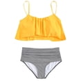 thumbnail image 3 of Mujeres que imprimen traje de baño pequeño de color sólido fresco Split Bikini Set traje de baño Fridja nalpqowj21889, 3 of 6