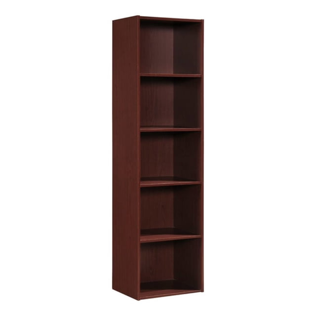 Hodedah 12 x 16 x 47 Inch 5 Shelf Bookcase & Office Organizer, Mahogany