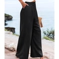 thumbnail image 5 of Women'S Pants Casual Button Up High Waisted Wide Leg Trousers Black L, 5 of 9