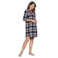 thumbnail image 3 of Ashford & Brooks Women's Flannel Plaid Sleep Shirt Button Down Nightgown, 3 of 3